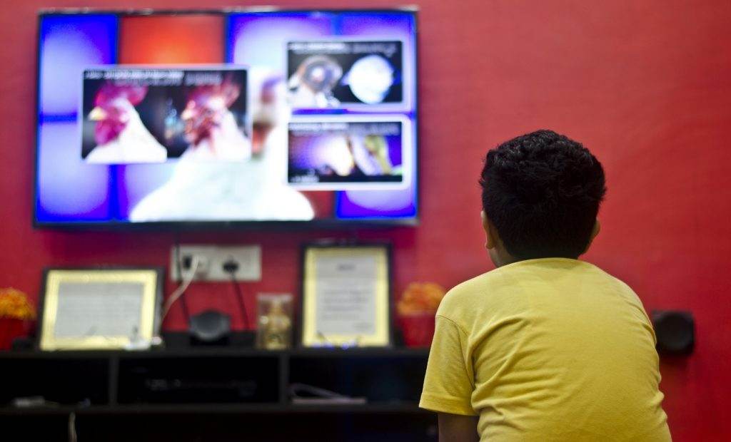 A boy watching YouTube