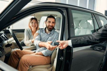 Car showroom. Buying, renting a car.