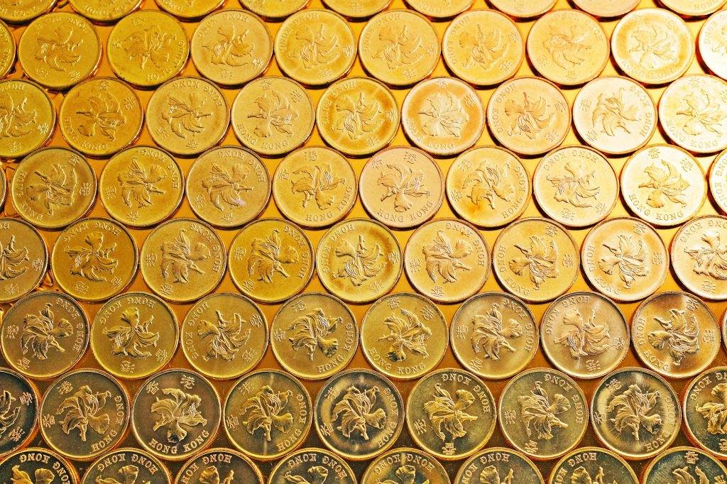 gold coins , Hong Kong currency $0.5 coins