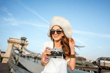 Woman traveling in Budapest