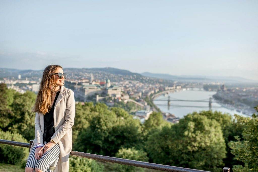Woman traveling in Budapest