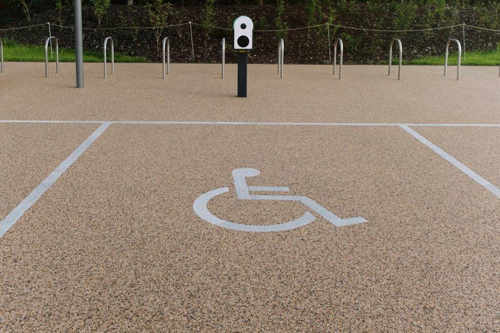 Special car parking area for handicapped people only