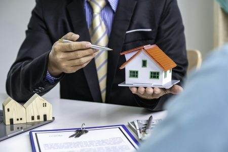 Sale purchase contract to buy a house, Customer sending money buying home loan and giving keys from