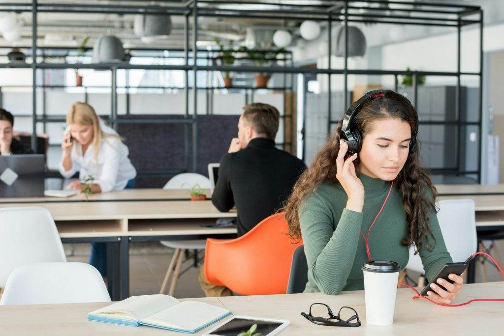 Young Woman in Co-Working Space