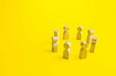 Circle of people. Teamwork. Business meeting.