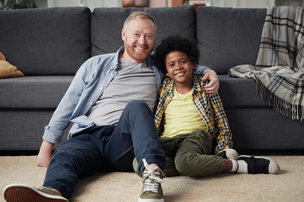 Happy dad with his adoptive son