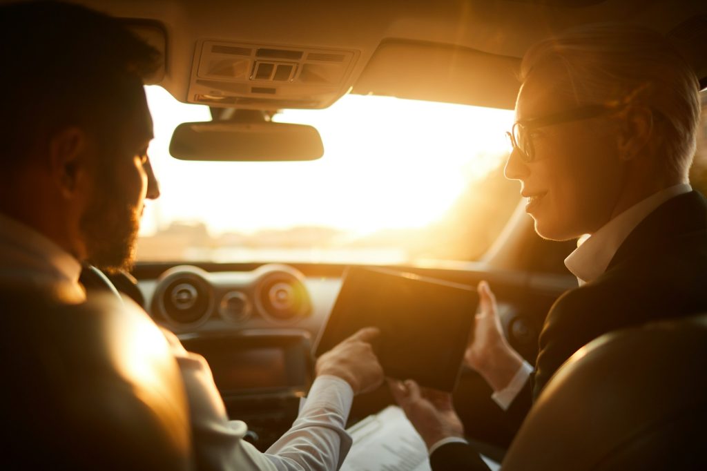 Business people sitting in the car