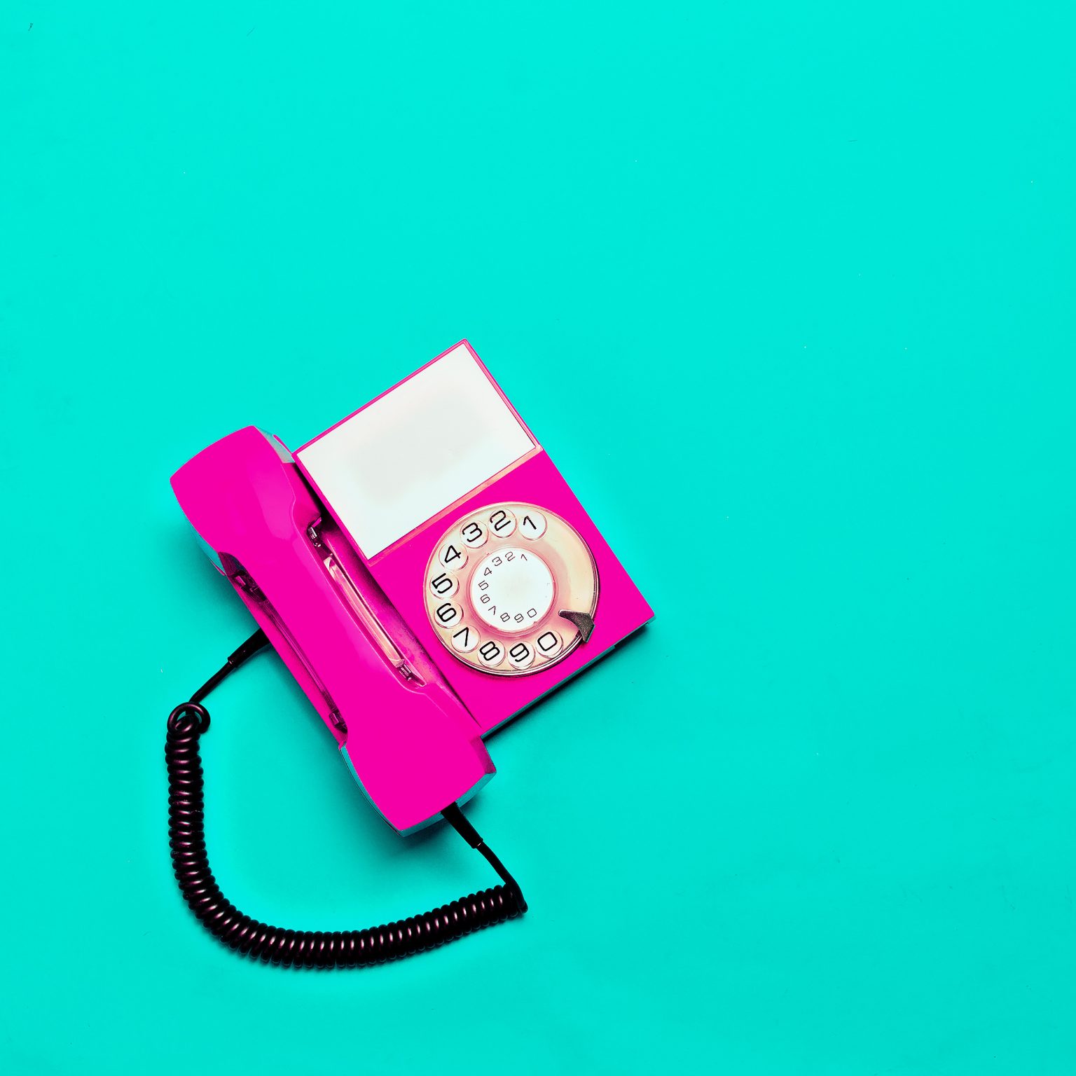 Vintage pink phone. Minimal design