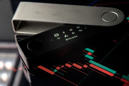 Cryptocurrency hardware wallet for safety storage of digital money isolated