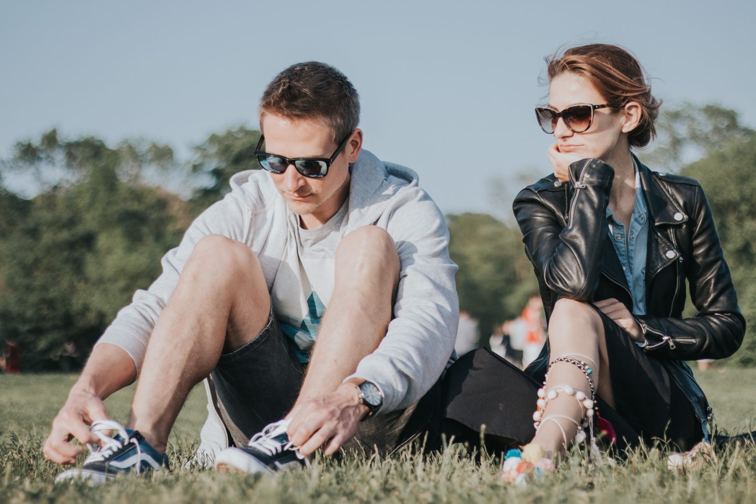 Happy couple in the park