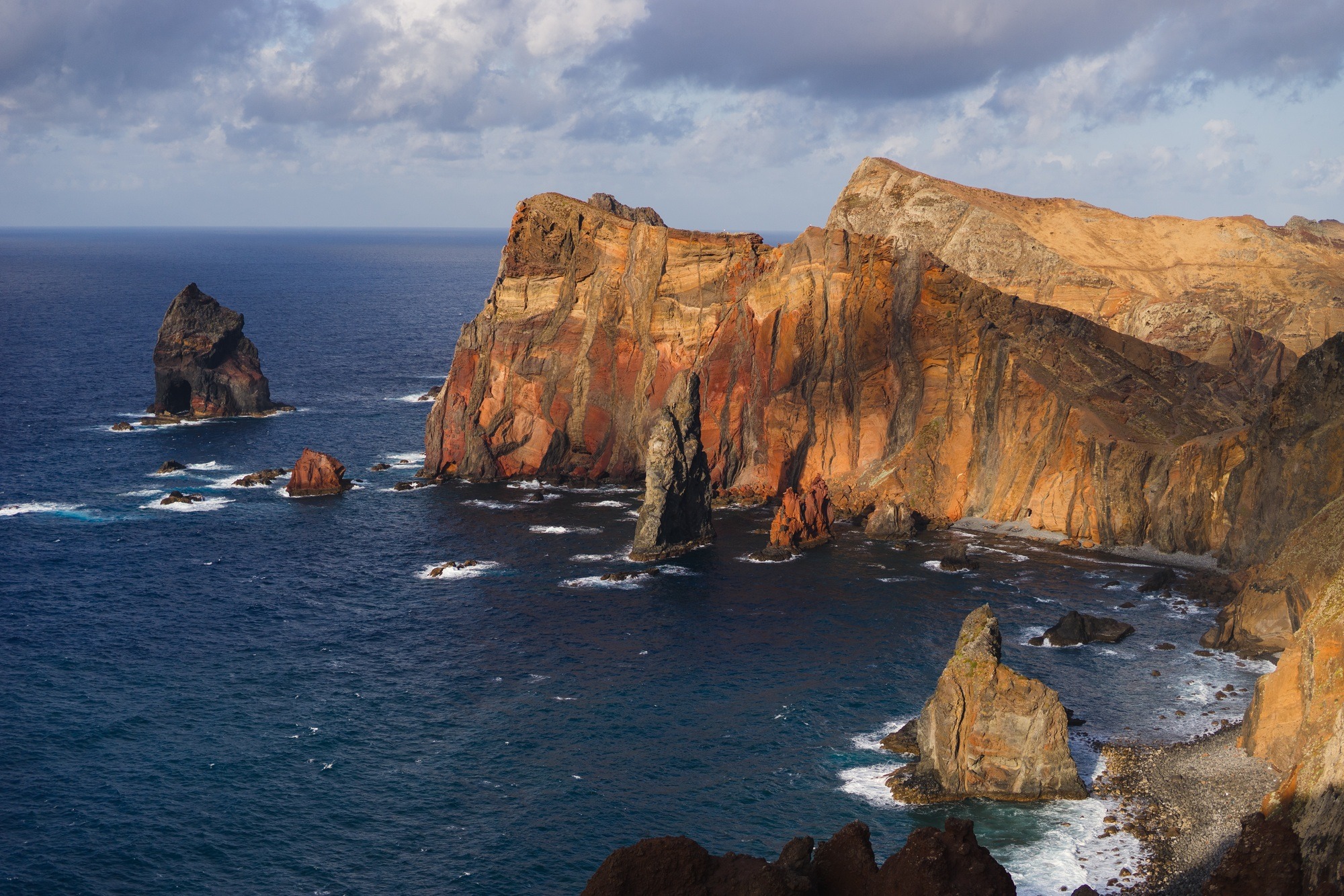 Travelling and exploring Madeira island landscapes and famous places. Ponta de Sao Lourenco view.