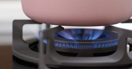Gas cooking stove at home