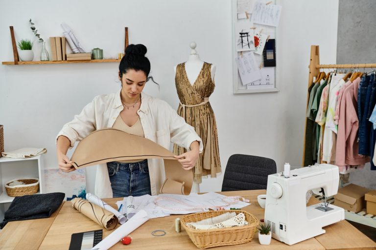Creative Seamstress Crafting Eco-Friendly Fashion