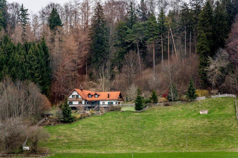 Rural home with high speed internet setup in the countryside