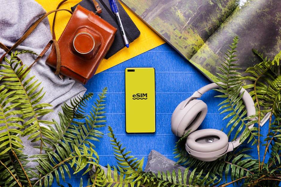 eSIM and mobile data concept for international travel