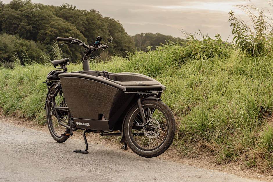 Electric bike parked outdoors in an urban setting