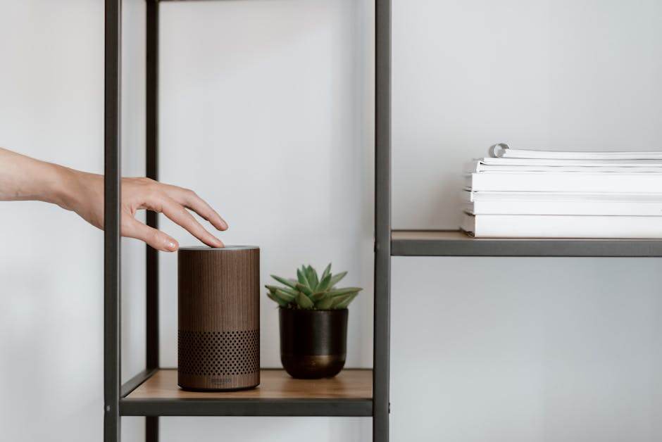 Modern Wi-Fi router in a stylish living room