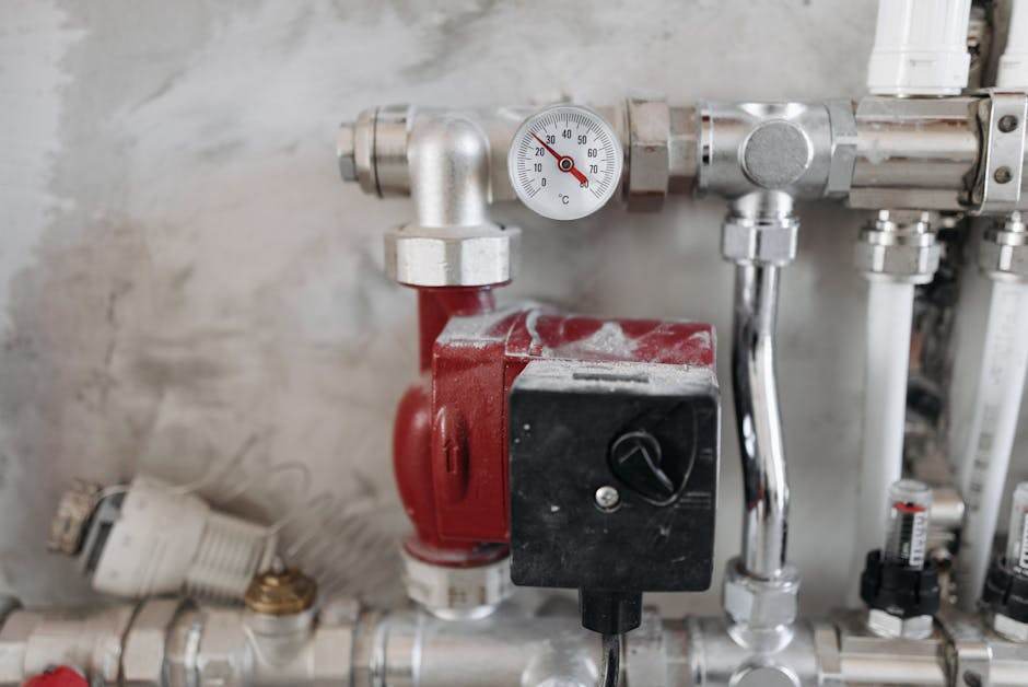 Technician inspecting a gas boiler during annual maintenance