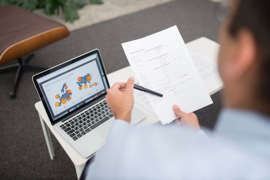 Online government service form on a laptop