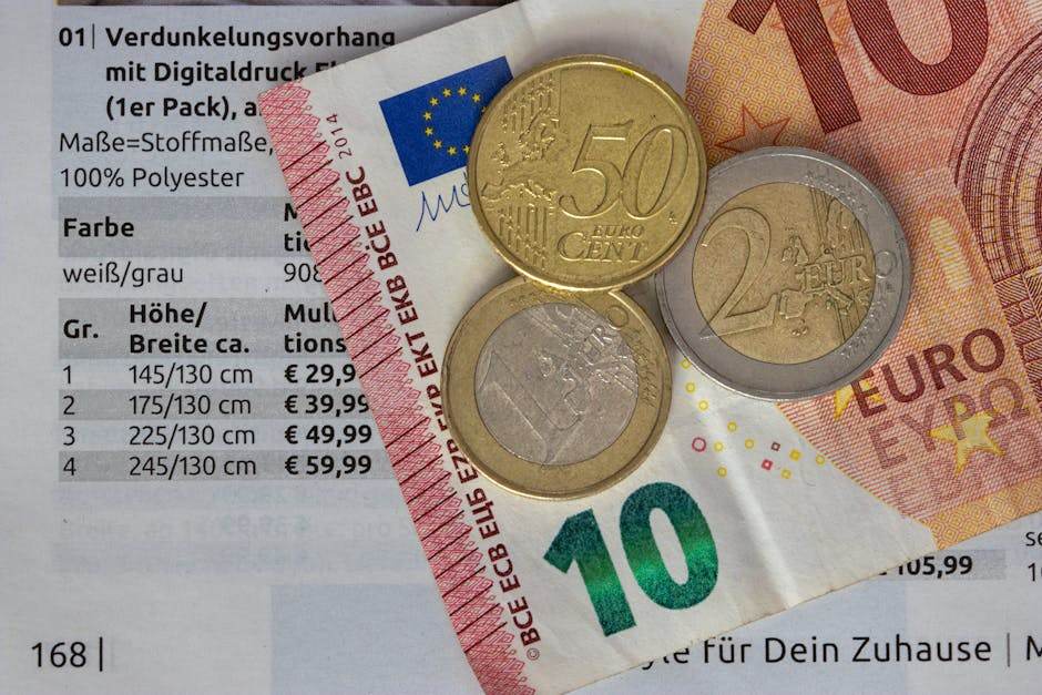 Prix du gaz en novembre 2025 : pourquoi la facture reste élevée et quoi faire maintenant Euro coins and bills on a price list, symbolizing finance and economy.