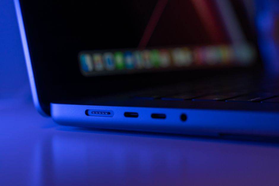 Modern laptop charging via USB-C port
