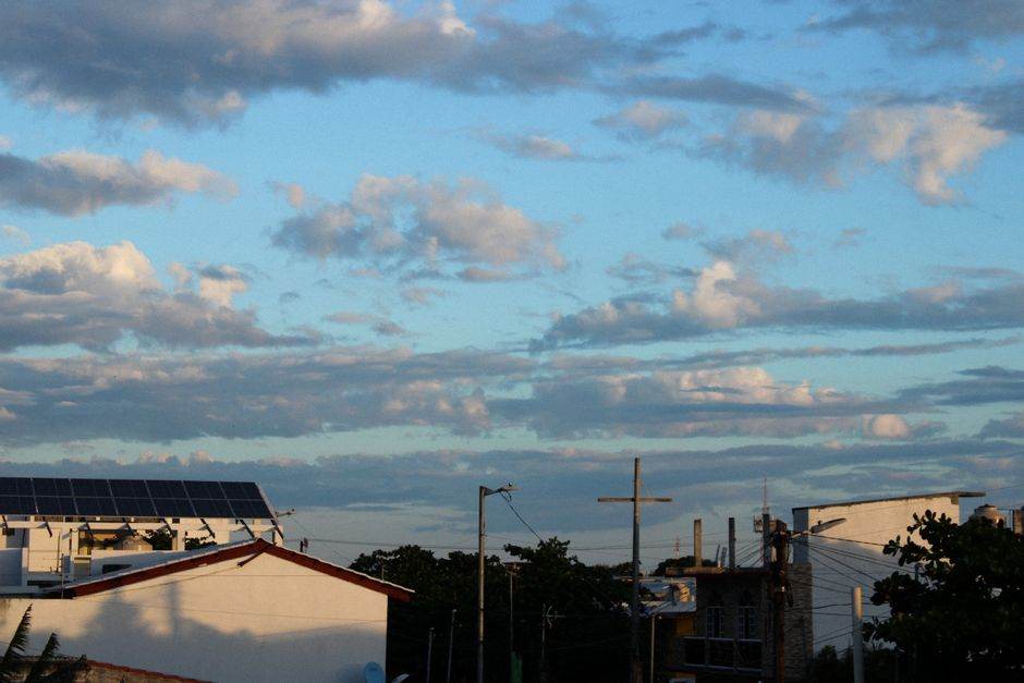 Solar panels on a rooftop at daylight