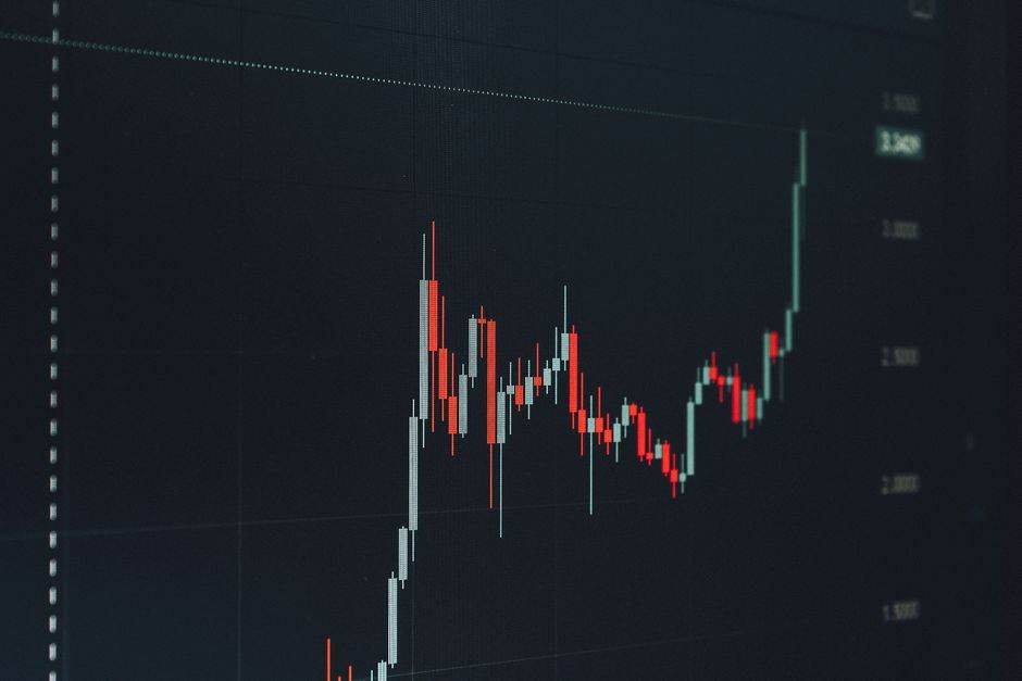 Energy market price chart rising upward