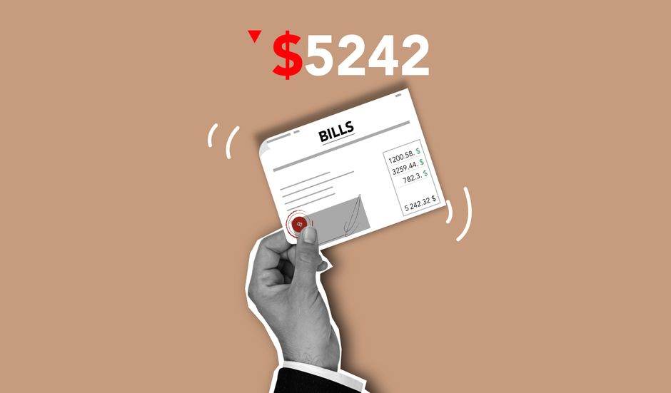 Gaz bill and energy price increase concept