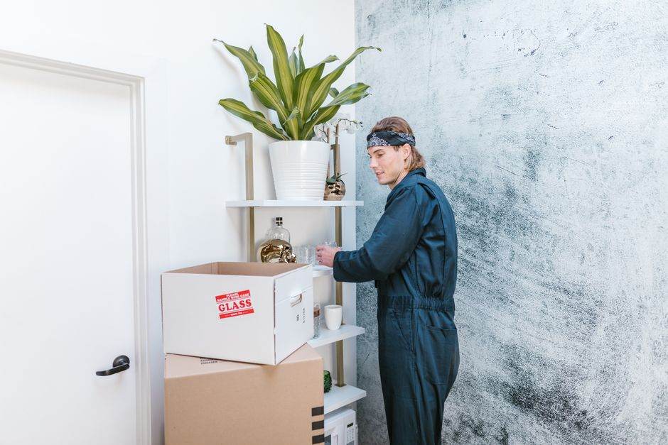 Moving boxes and utility paperwork during a home move
