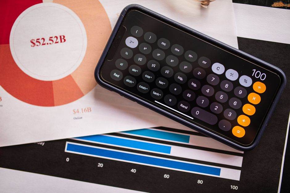 Solar energy comparison concept with charts and calculator