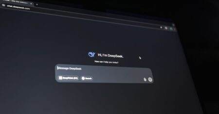 A dark-themed chat interface displaying an AI assistant conversation starter on a screen.